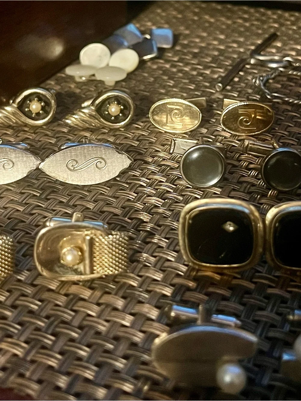 Vintage Men's Formal Jewelry Estate Lot - 35+ Pcs 12K GF Pocket Watch, Cufflinks